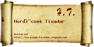Horácsek Tivadar névjegykártya